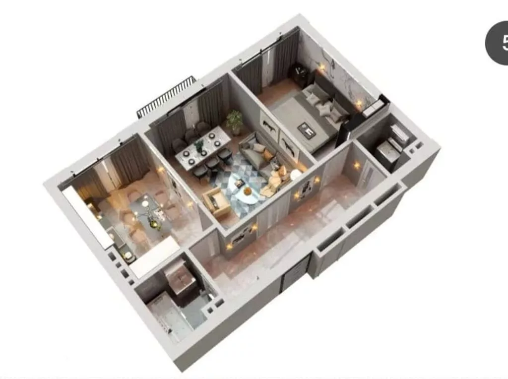 2 комнаты, 59 м², Элитка, 2 этаж, ПСО (под самоотделку)